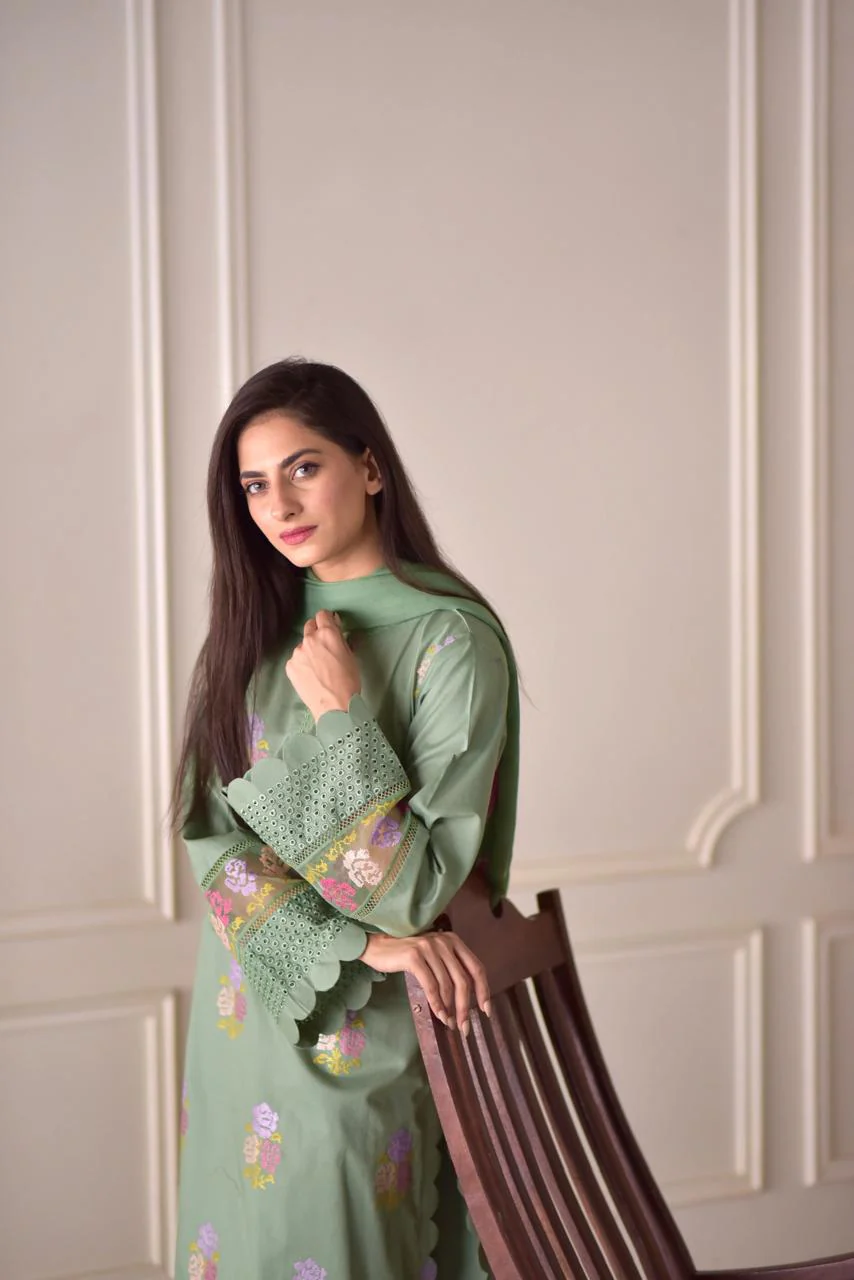 EID SPECIAL BLOSSOM LUXURY COTTON 3PC - Image 3