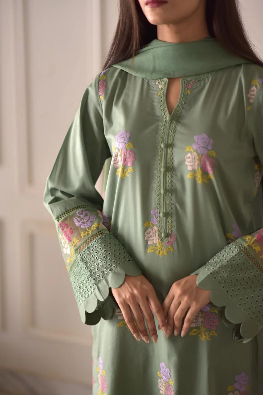 EID SPECIAL BLOSSOM LUXURY COTTON 3PC - Image 5