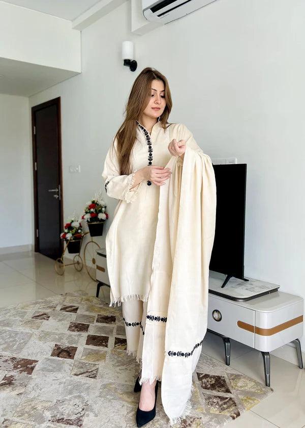 GULBAN SHAWL 3PC ( DHANAK ) - Image 2