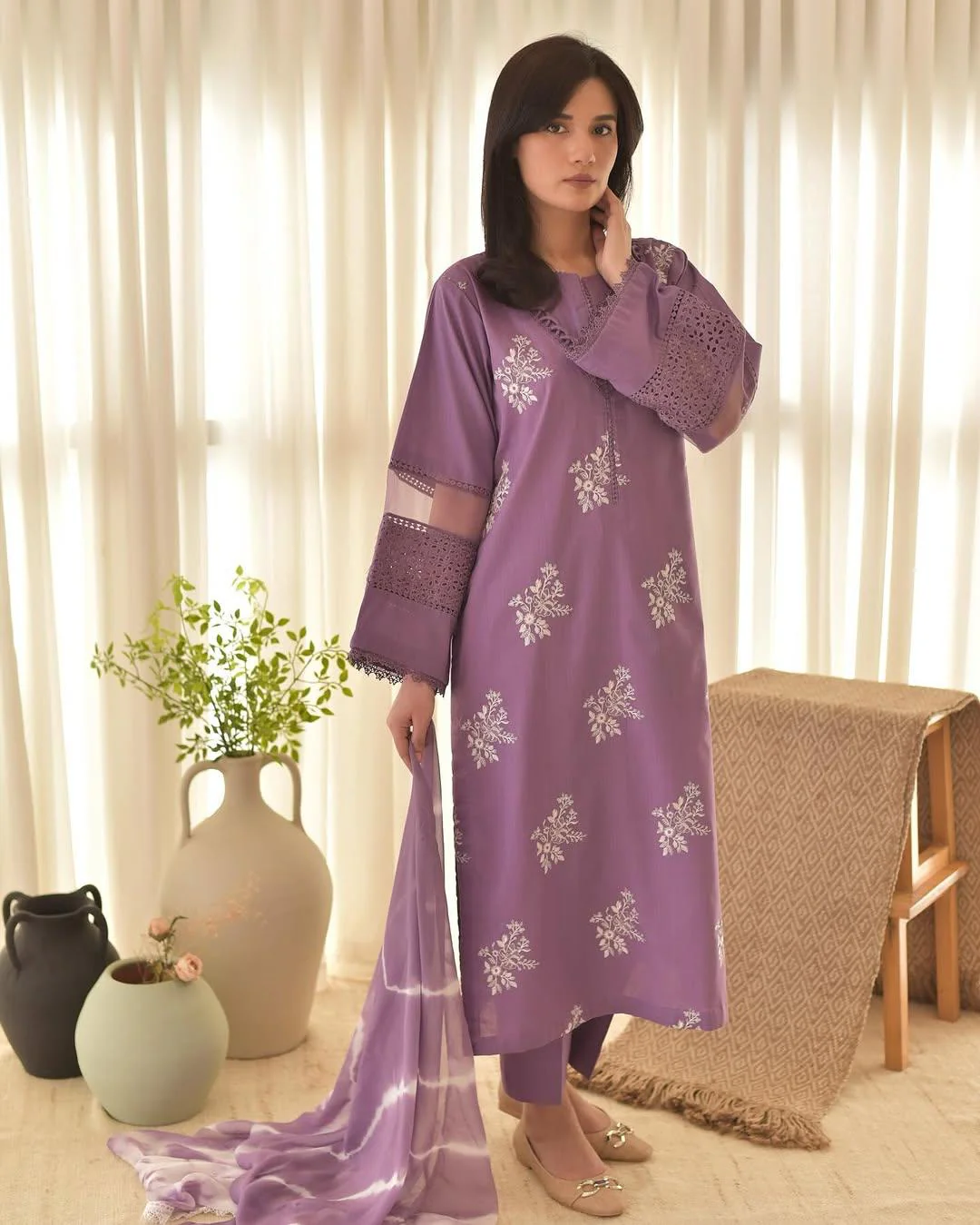 HORIYA PURPLE LAWN  3PC - Image 3