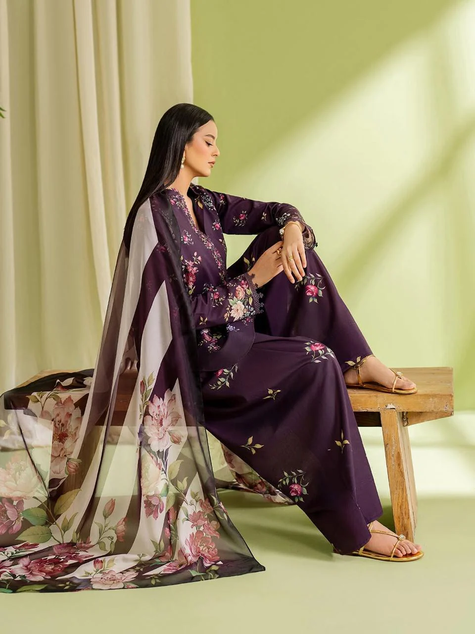 JAHAN DIGITAL 3PC ( FARSHI SHALWAR ) - Image 3
