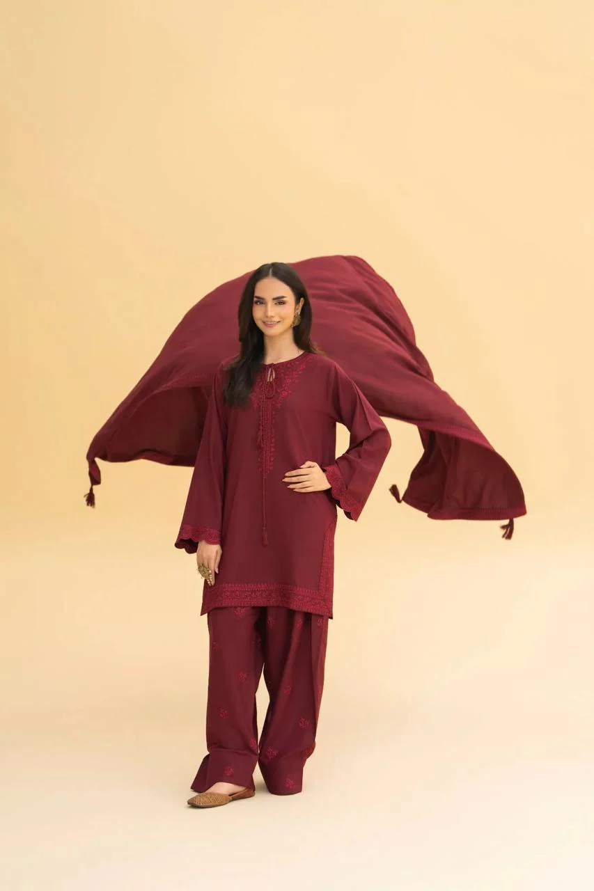 MEHERZA 3PC WITH SHAWAL ( FARSHI SHALWAR ) - Image 2