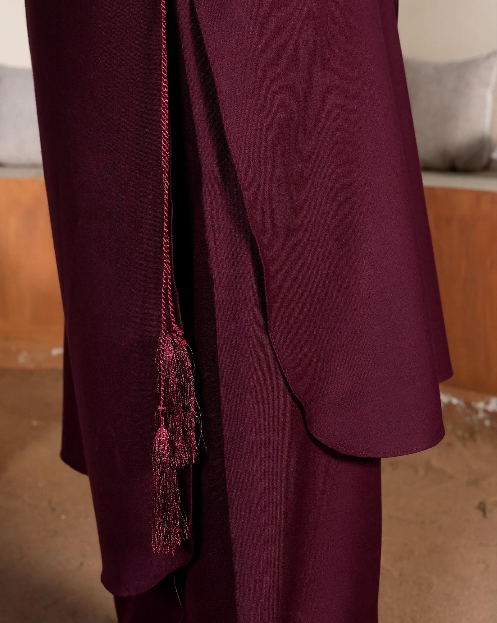 SOLID MEHROON DHANAK SET - Image 3