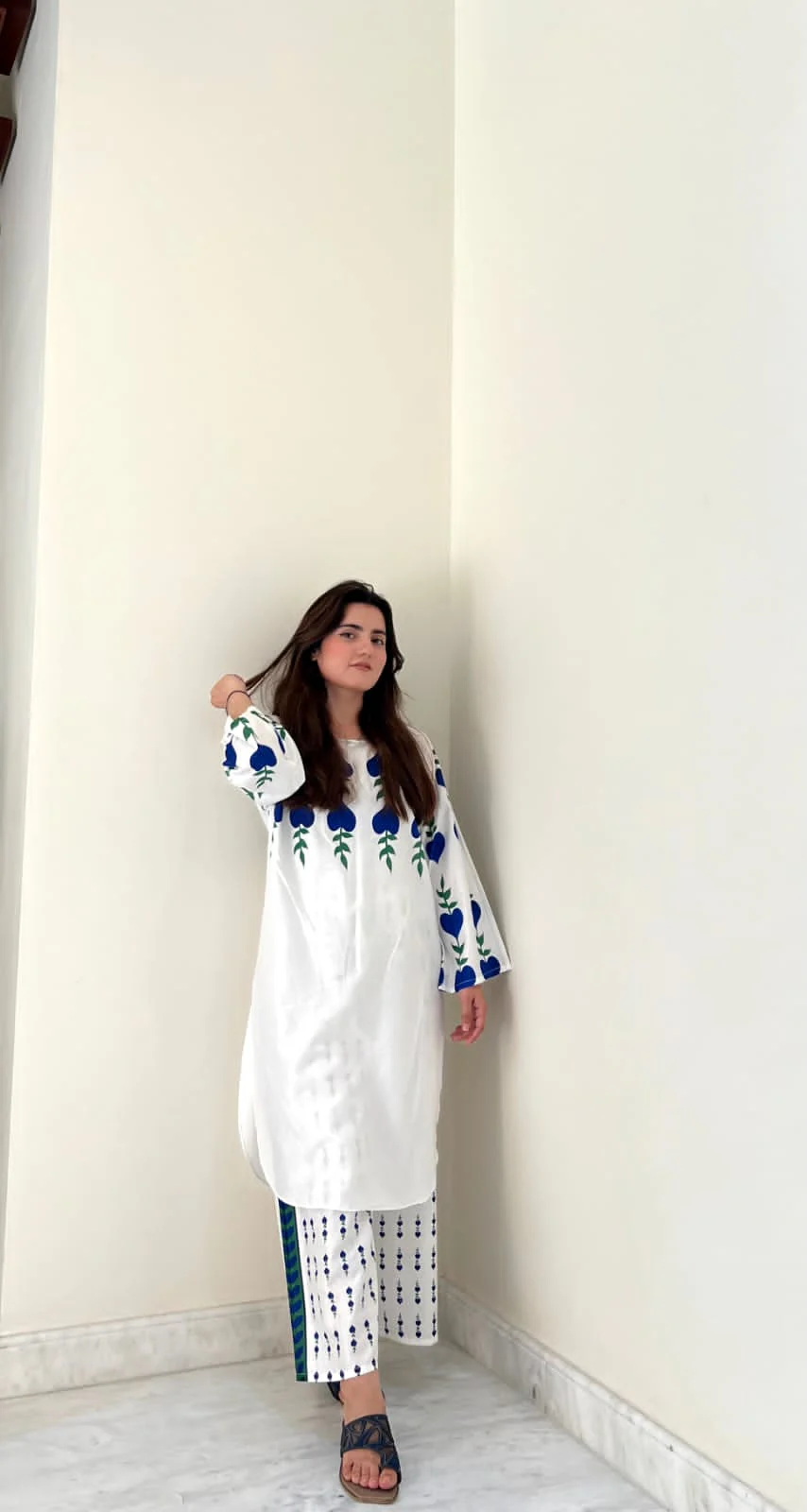 WHITE DOVE DESIGN TWO PIECE SUITS (Premium Lilen) - Image 12