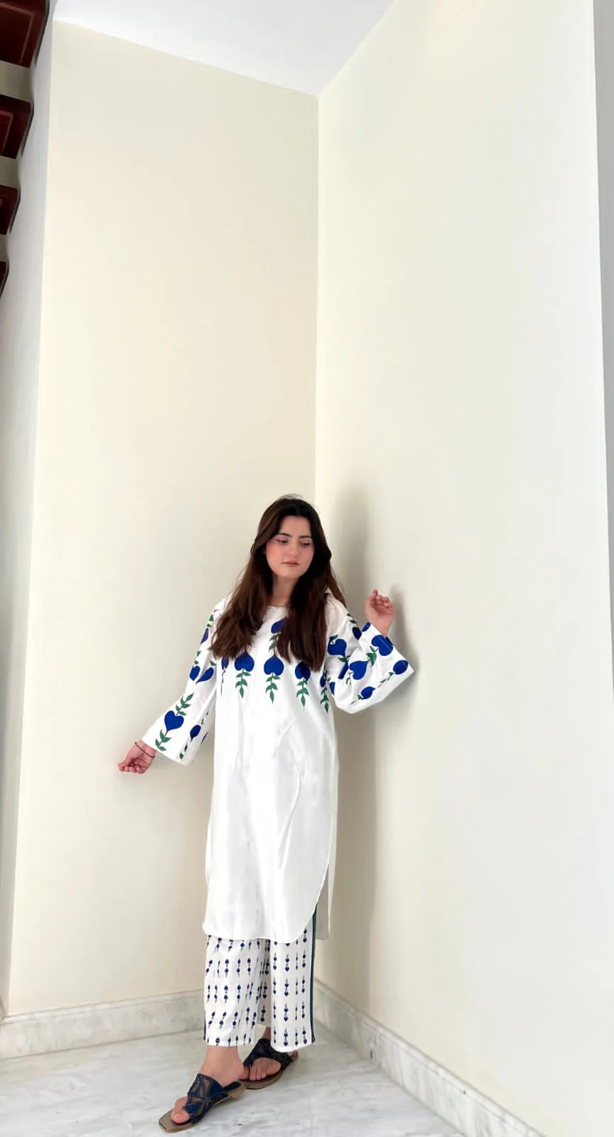 WHITE DOVE DESIGN TWO PIECE SUITS (Premium Lilen) - Image 15