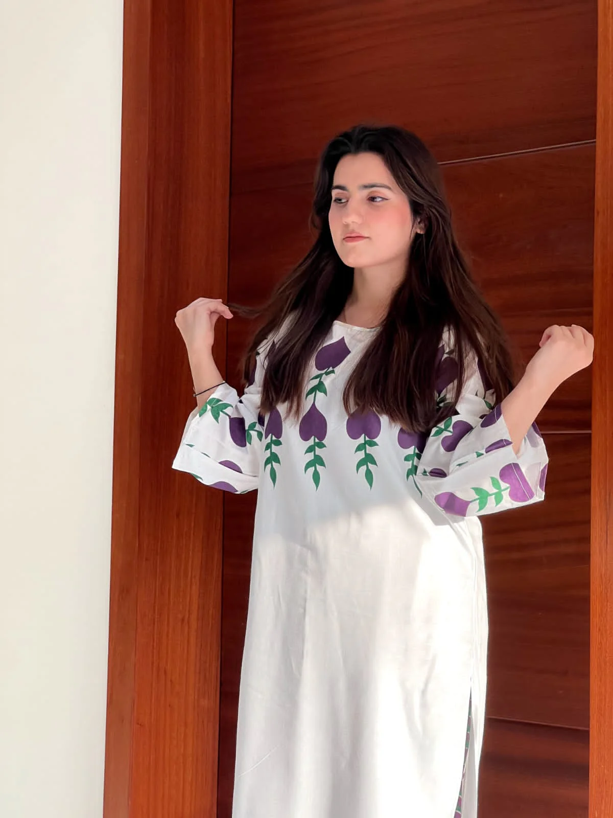 WHITE DOVE DESIGN TWO PIECE SUITS (Premium Lilen) - Image 3